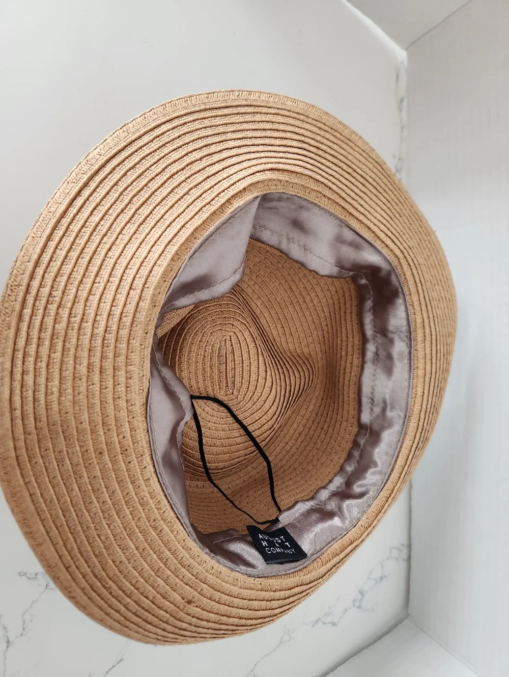 August Hat Company‎ Natural Paper Straw Beach Hat Fedora With Bow Classic NWOT